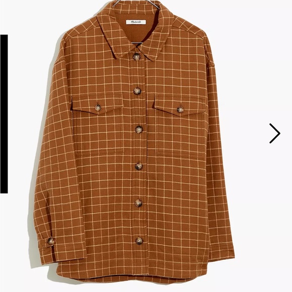New Madewell Branner Waffleback Windowpane Shirt Jacket Shacket XXS - Picture 1 of 14